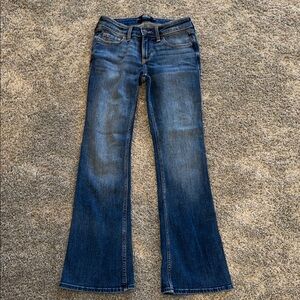Hollister Blue Boot Cut Jeans with Distressed Finish